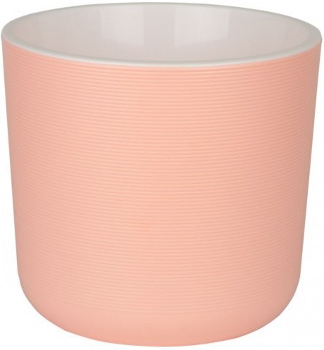 Лион Розово-белый пластиковый горшок с вкладкой 2л.